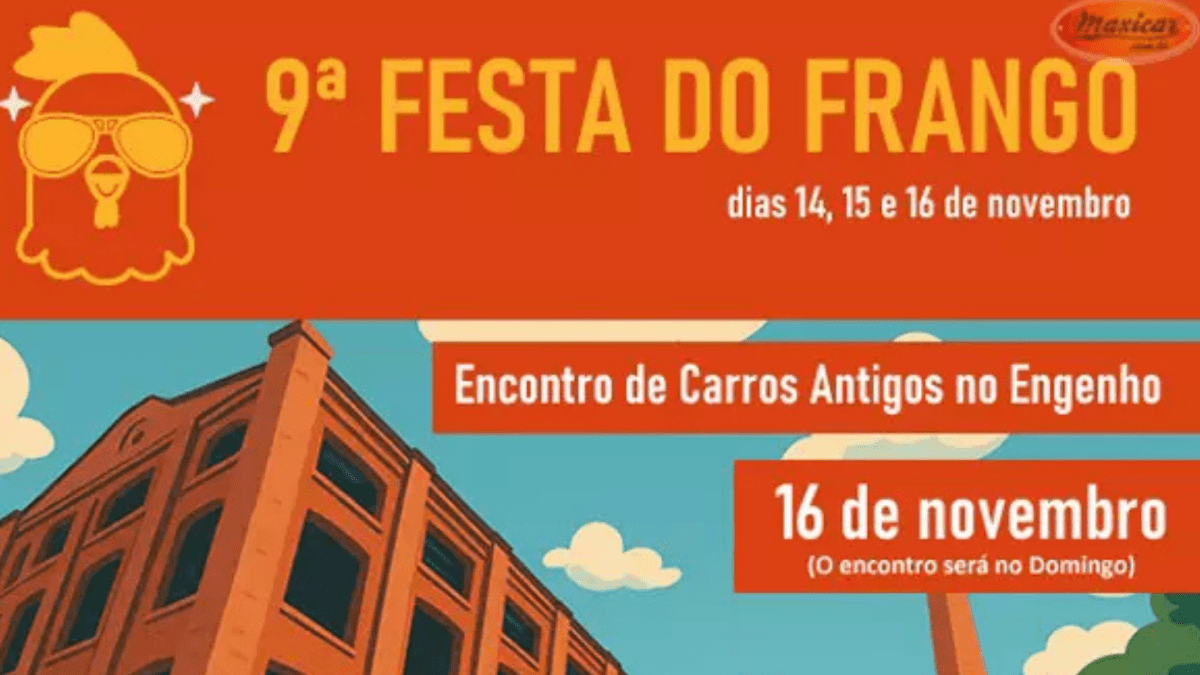 Festa do Frango traz carros antigos e muita diversão para o Engenho Central
